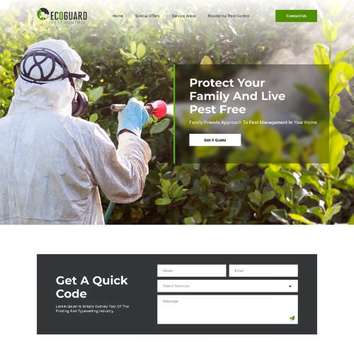 Pest control service website example by One Eleven Web Design