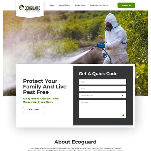 Pest control service website example by One Eleven Web Design