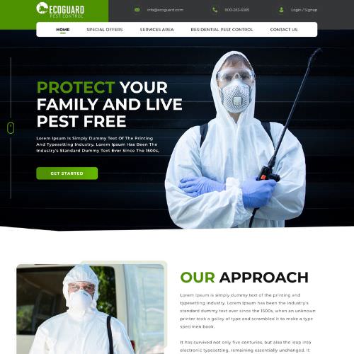Pest control service website example by One Eleven Web Design