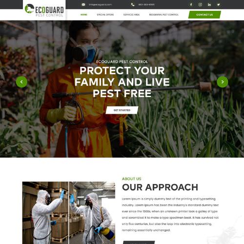 Pest control service website example by One Eleven Web Design