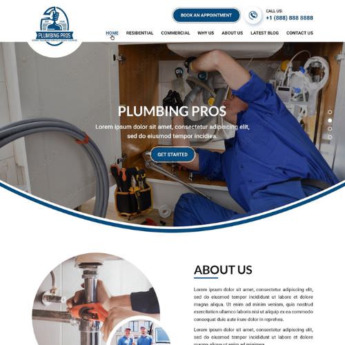 Plumbing contractor website example by One Eleven Web Design