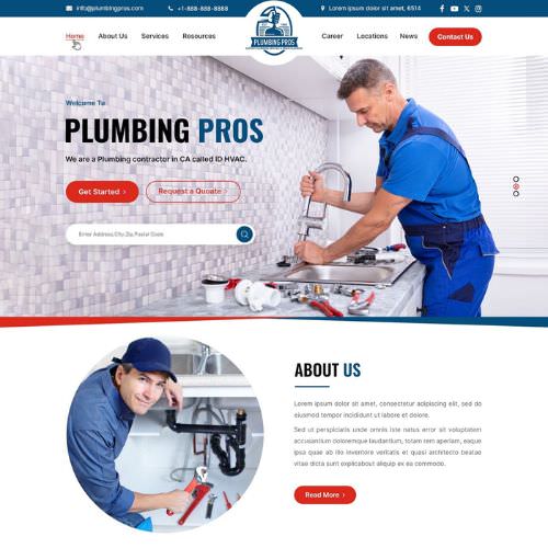 Plumbing contractor website example by One Eleven Web Design