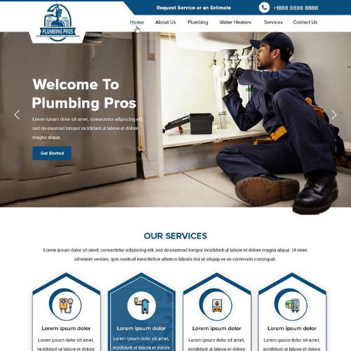 Plumbing contractor website example by One Eleven Web Design
