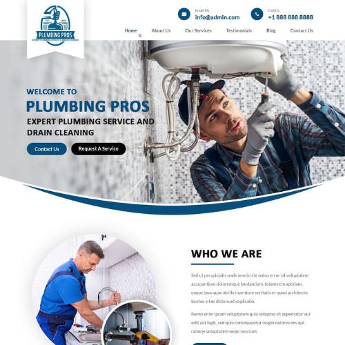 Plumbing contractor website example by One Eleven Web Design