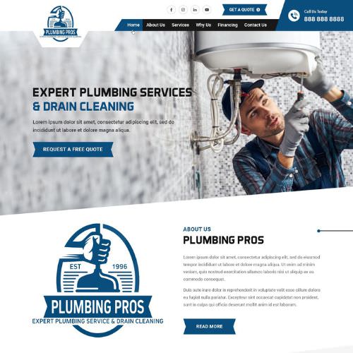 Plumbing contractor website example by One Eleven Web Design