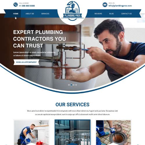 Plumbing contractor website example by One Eleven Web Design