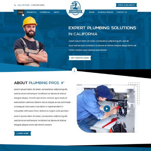 Plumbing contractor website example by One Eleven Web Design