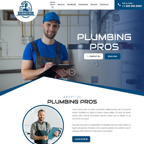 Plumbing contractor website example by One Eleven Web Design