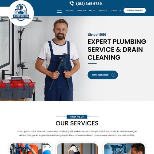 Plumbing contractor website example by One Eleven Web Design
