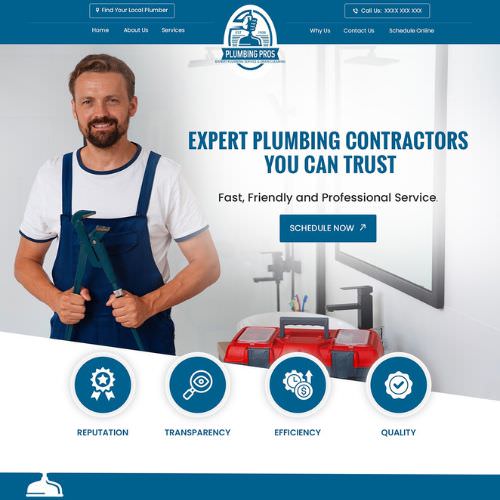 Plumbing contractor website example by One Eleven Web Design