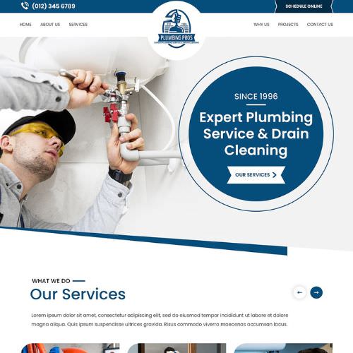 Plumbing contractor website example by One Eleven Web Design
