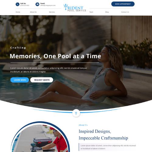 Pool service website example by One Eleven Web Design