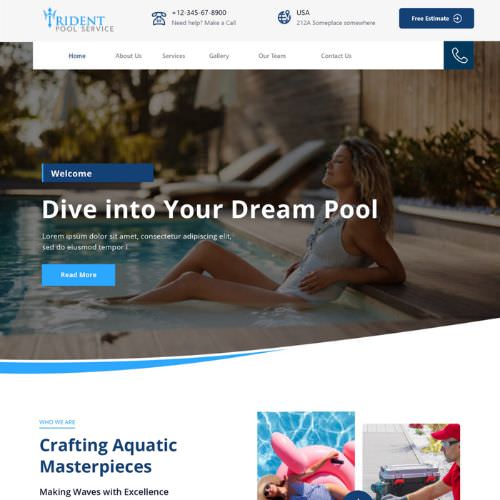 Pool service website example by One Eleven Web Design