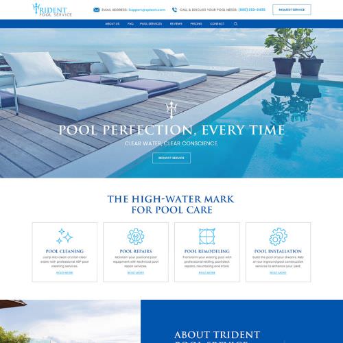 Pool service website example by One Eleven Web Design