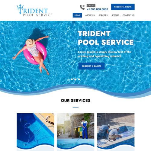 Pool service website example by One Eleven Web Design