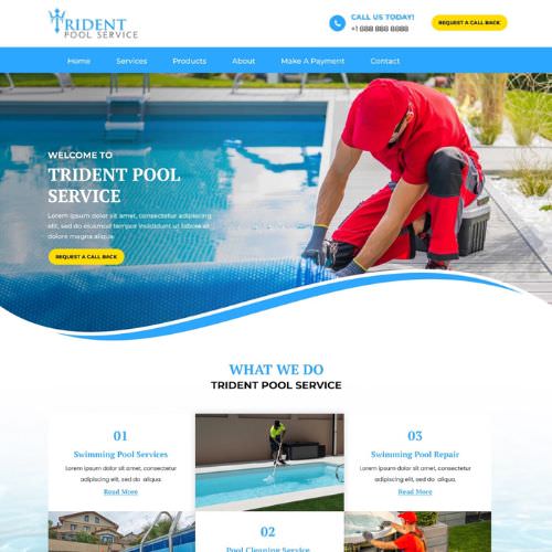 Pool service website example by One Eleven Web Design