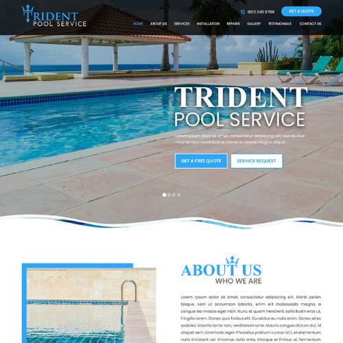 Pool service website example by One Eleven Web Design