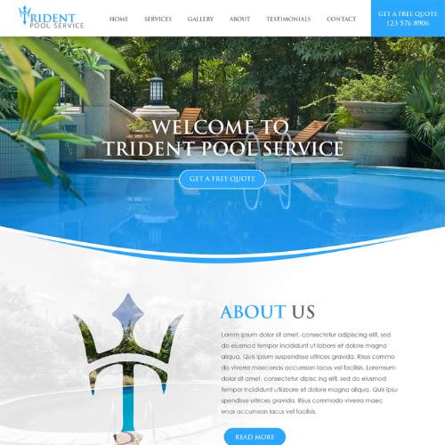 Pool service website example by One Eleven Web Design