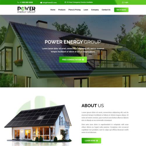 Solar contractor website example by One Eleven Web Design