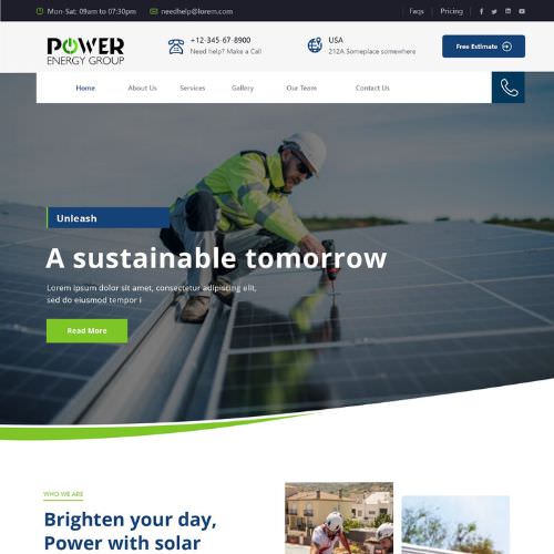 Solar contractor website example by One Eleven Web Design
