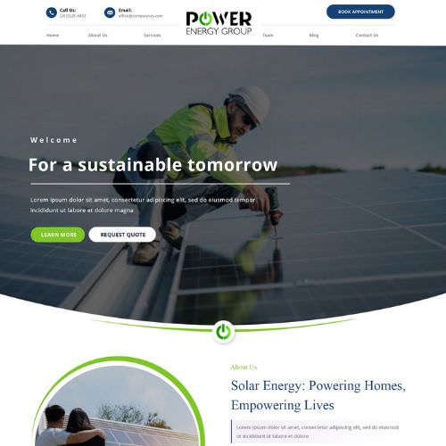 Solar contractor website example by One Eleven Web Design