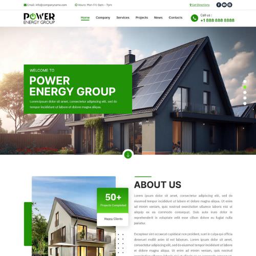 Solar contractor website example by One Eleven Web Design