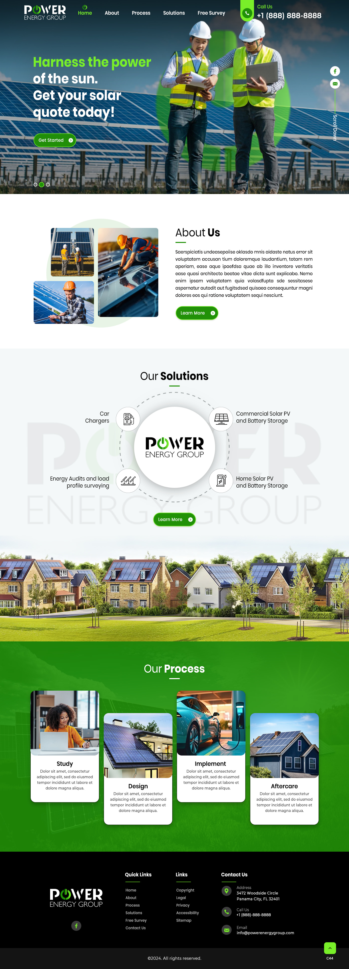 Solar contractor website example by One Eleven Web Design