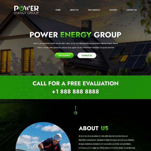 Solar contractor website example by One Eleven Web Design