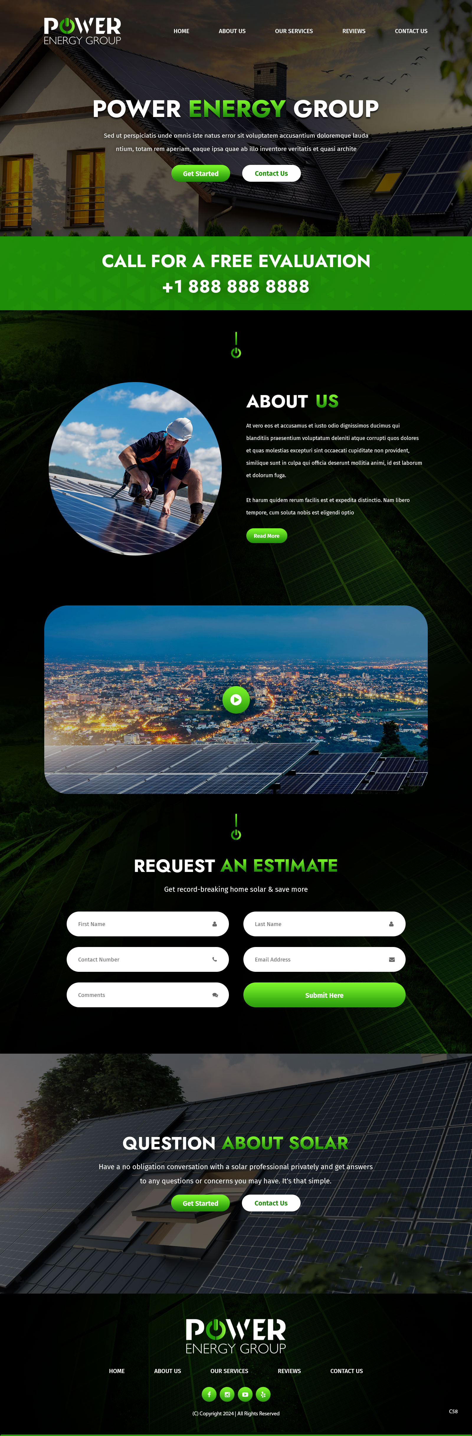 Solar contractor website example by One Eleven Web Design