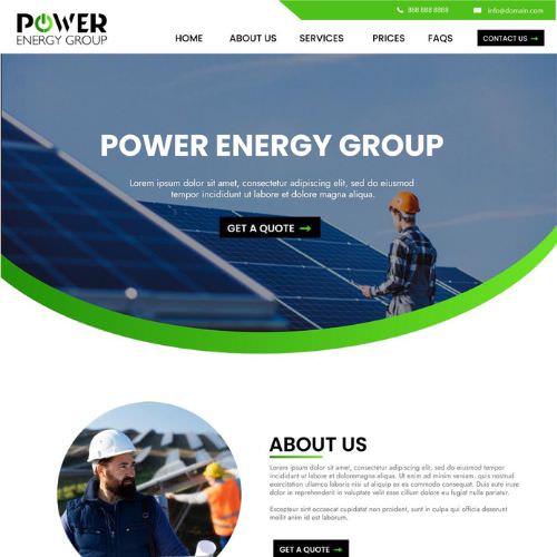 Solar contractor website example by One Eleven Web Design