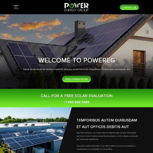 Solar contractor website example by One Eleven Web Design