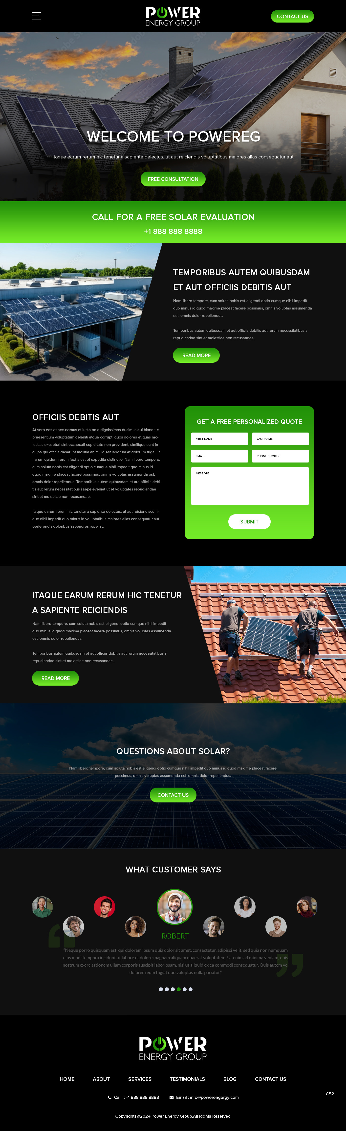 Solar contractor website example by One Eleven Web Design
