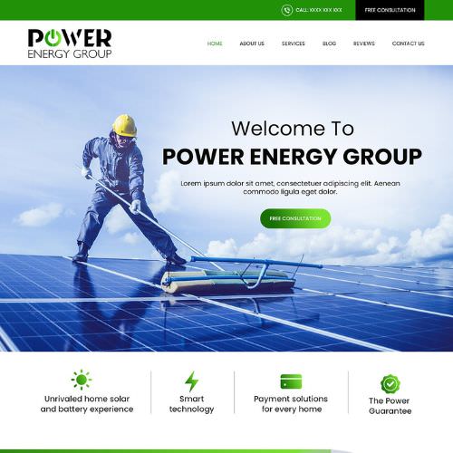 Solar contractor website example by One Eleven Web Design