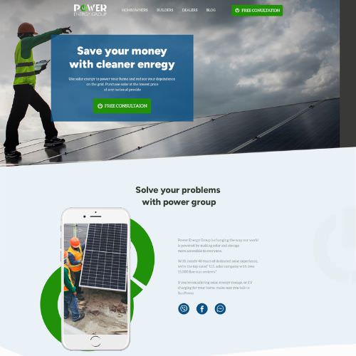 Solar contractor website example by One Eleven Web Design