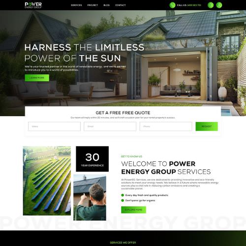 Solar contractor website example by One Eleven Web Design