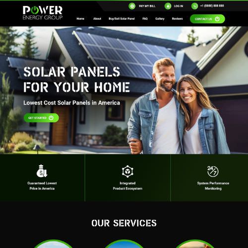 Solar contractor website example by One Eleven Web Design