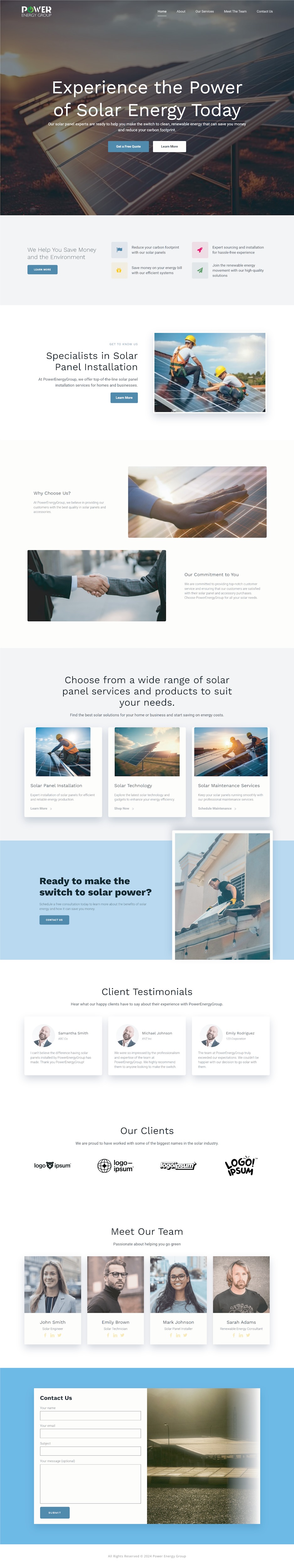 Solar contractor website example by One Eleven Web Design