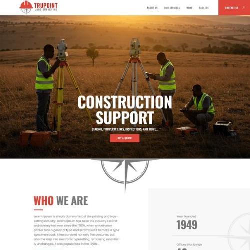 Surveyor website example by One Eleven Web Design