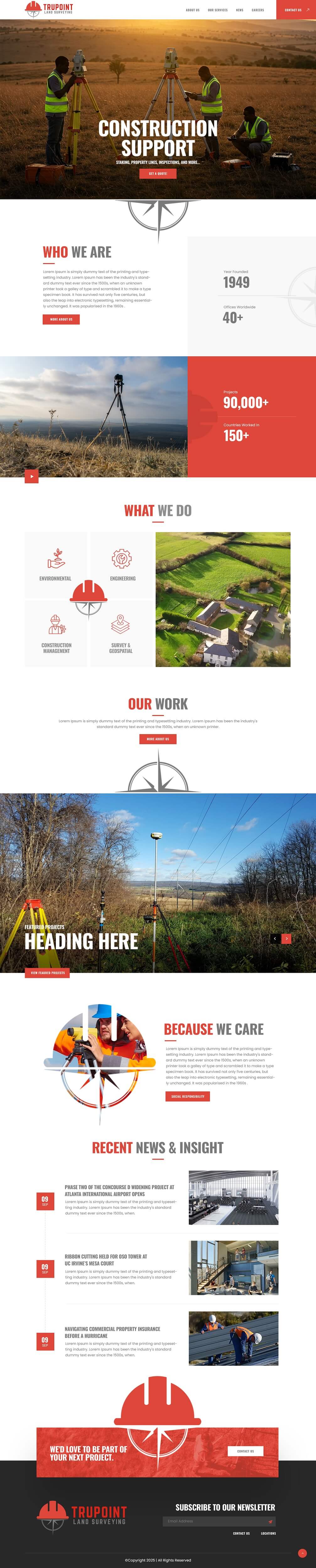 Surveyor website example by One Eleven Web Design