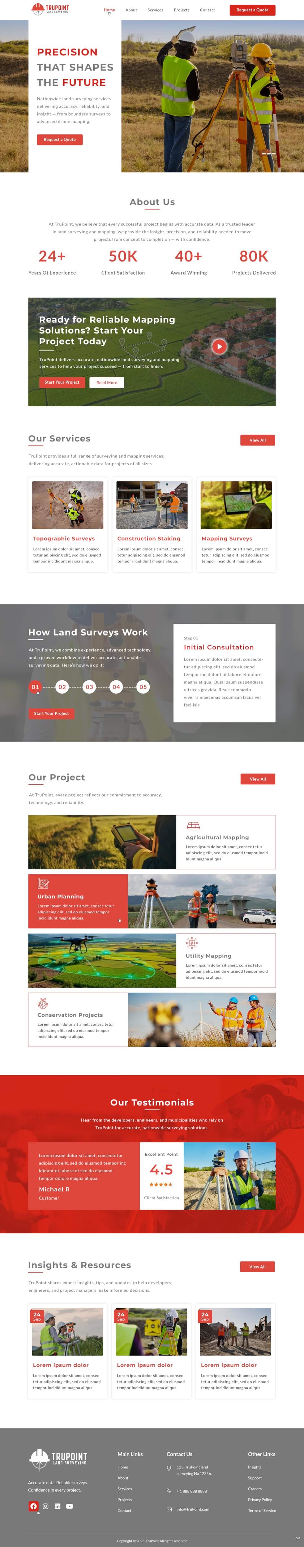 Surveyor website example by One Eleven Web Design