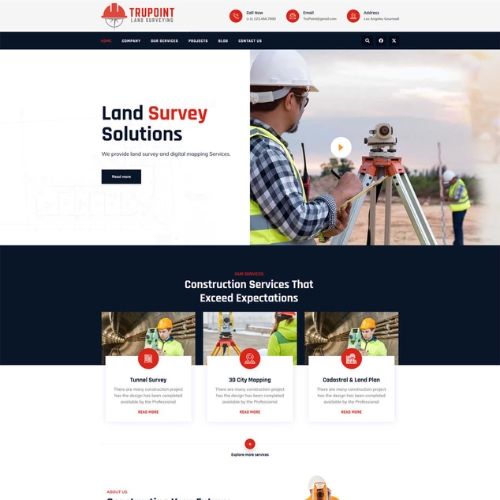 Surveyor website example by One Eleven Web Design