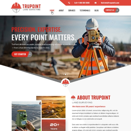 Surveyor website example by One Eleven Web Design