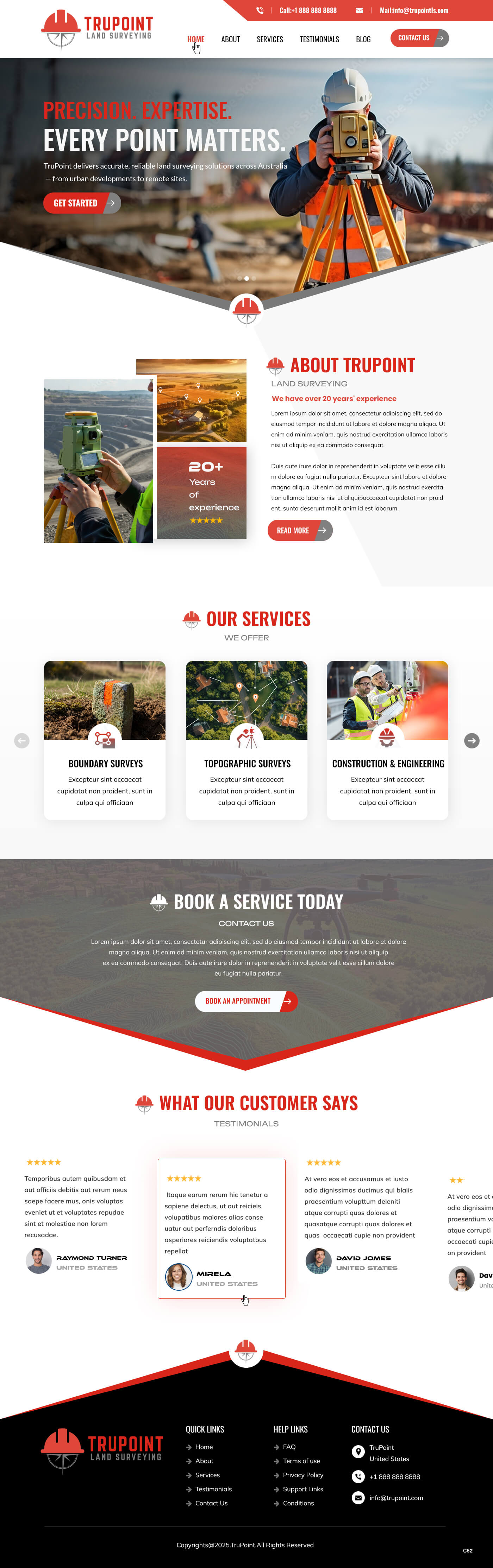 Surveyor website example by One Eleven Web Design