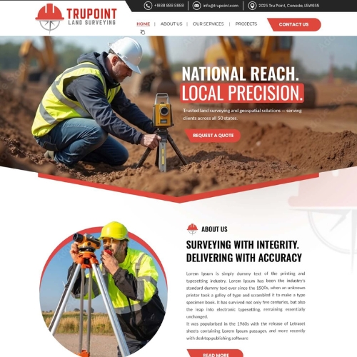 Surveyor website example by One Eleven Web Design