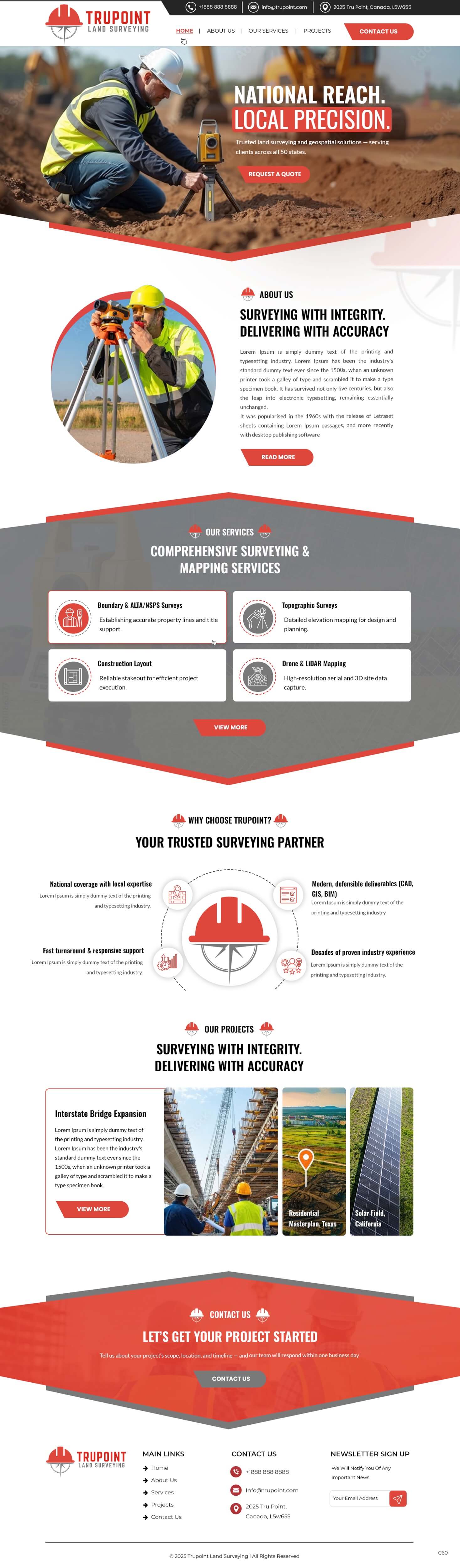 Surveyor website example by One Eleven Web Design