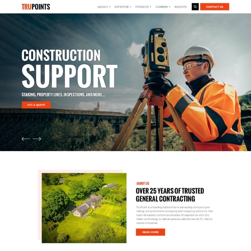 Surveyor website example by One Eleven Web Design