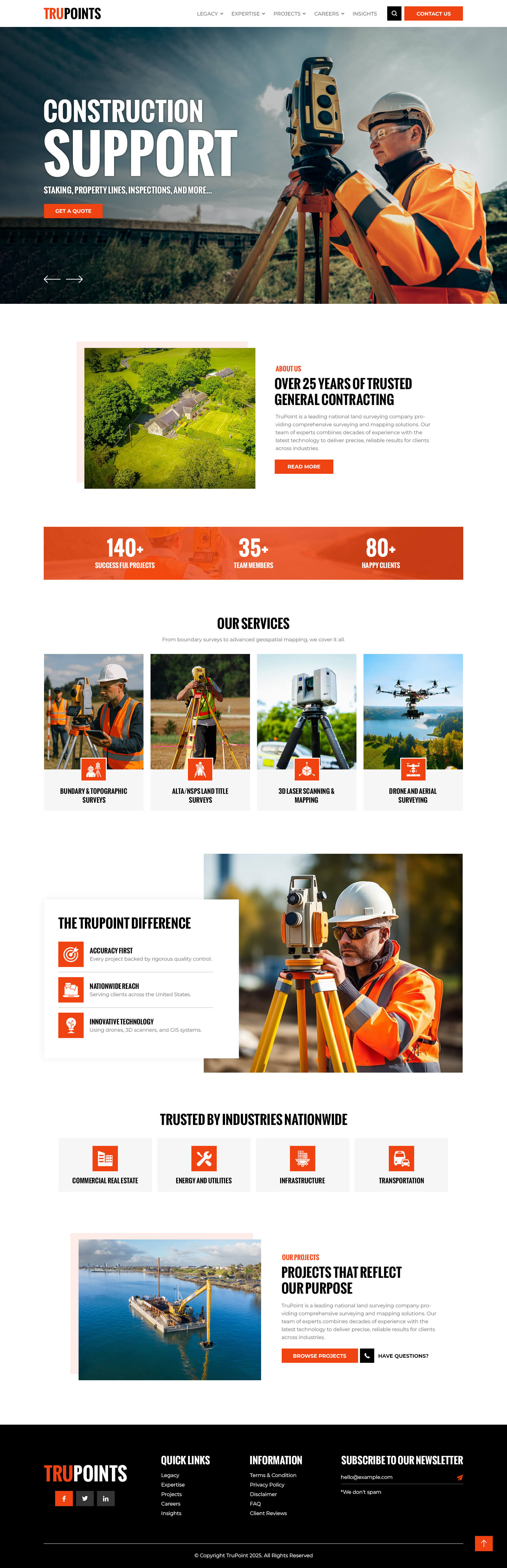 Surveyor website example by One Eleven Web Design
