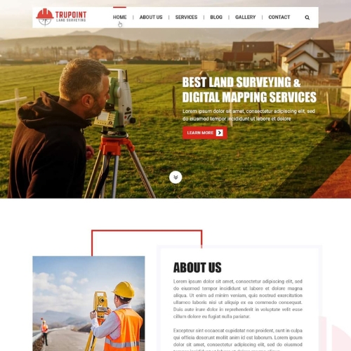 Surveyor website example by One Eleven Web Design
