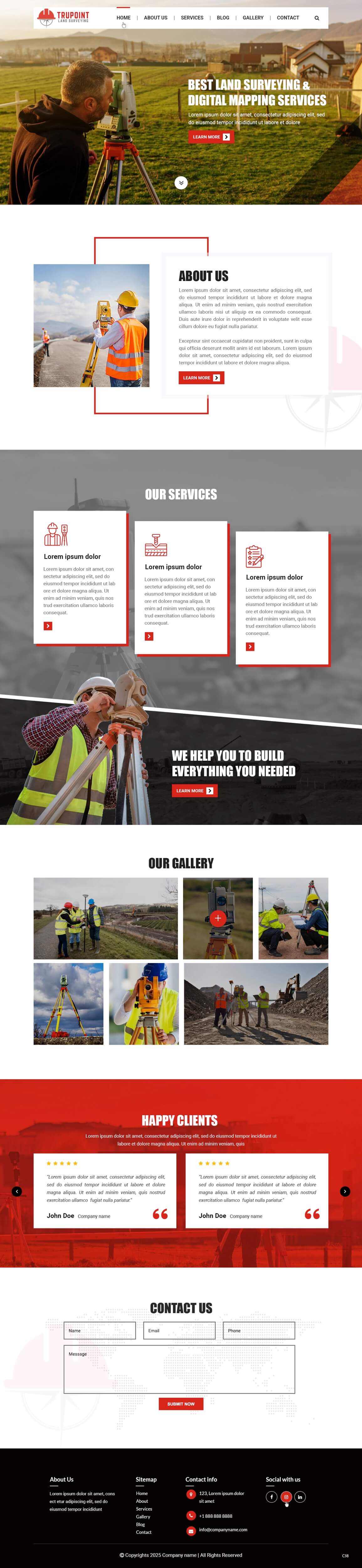 Surveyor website example by One Eleven Web Design
