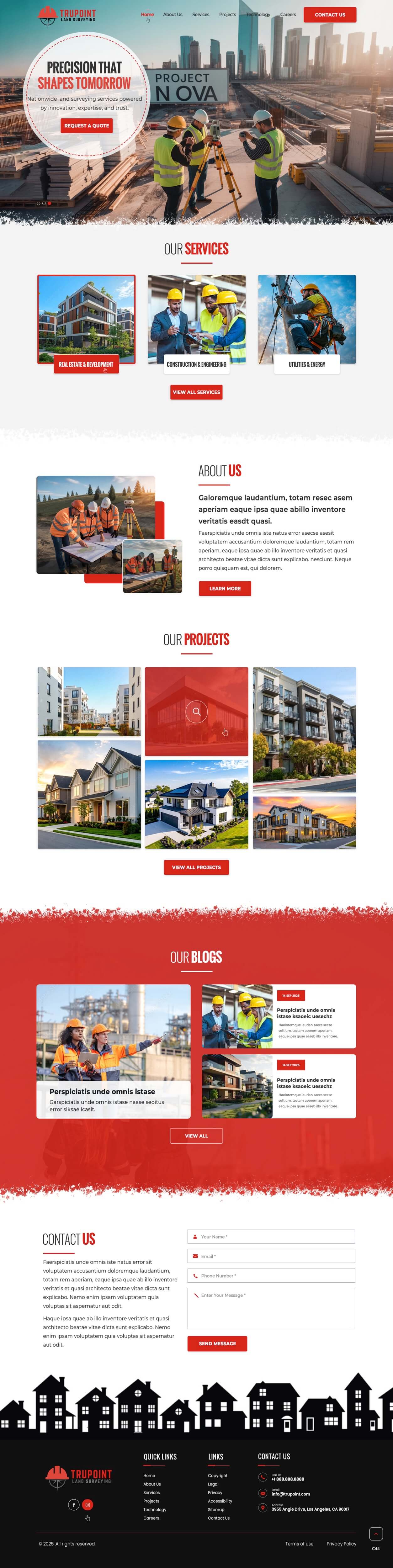 Surveyor website example by One Eleven Web Design